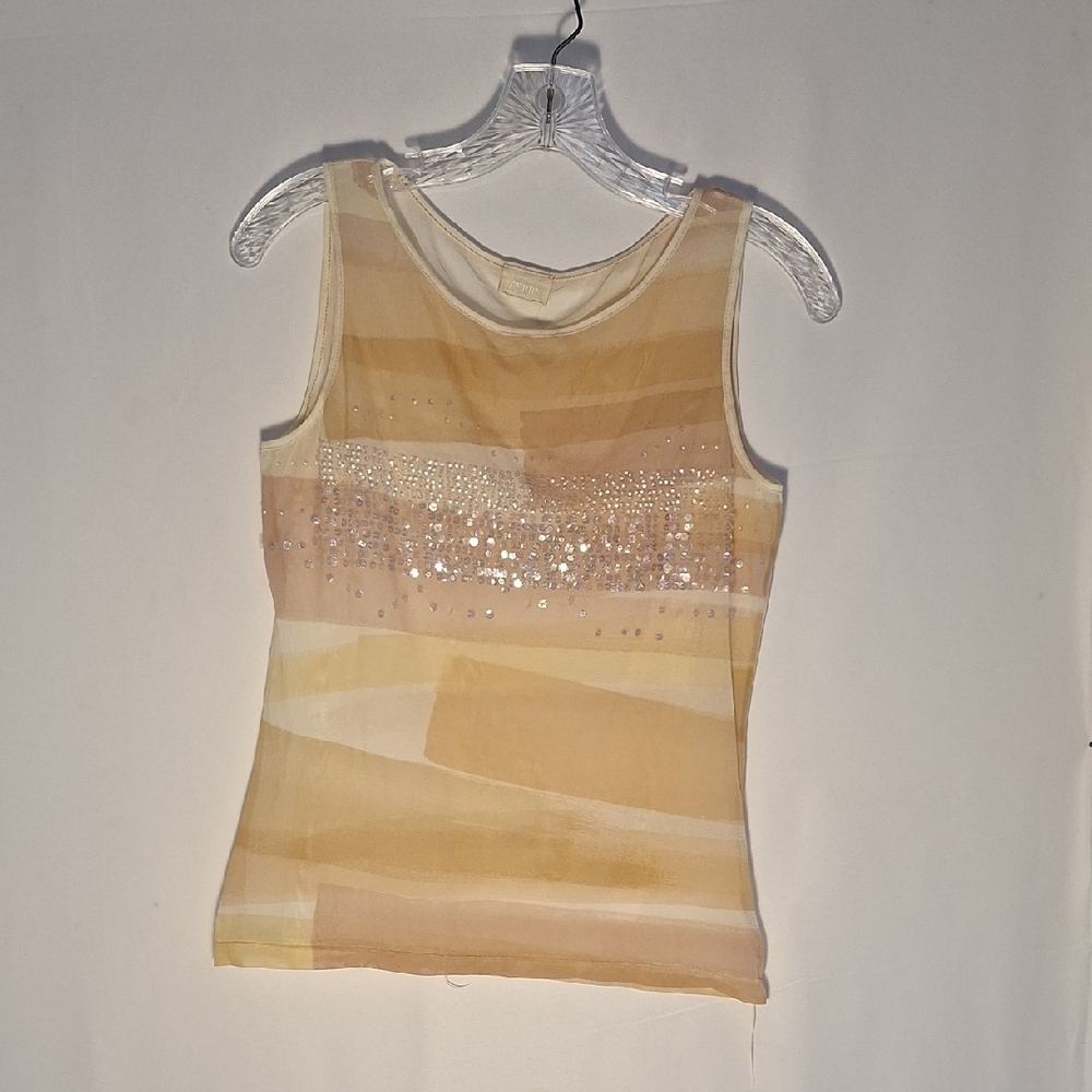 Elegant Gianfranco Ferre jeans Cream Sleeveless Top Sheer